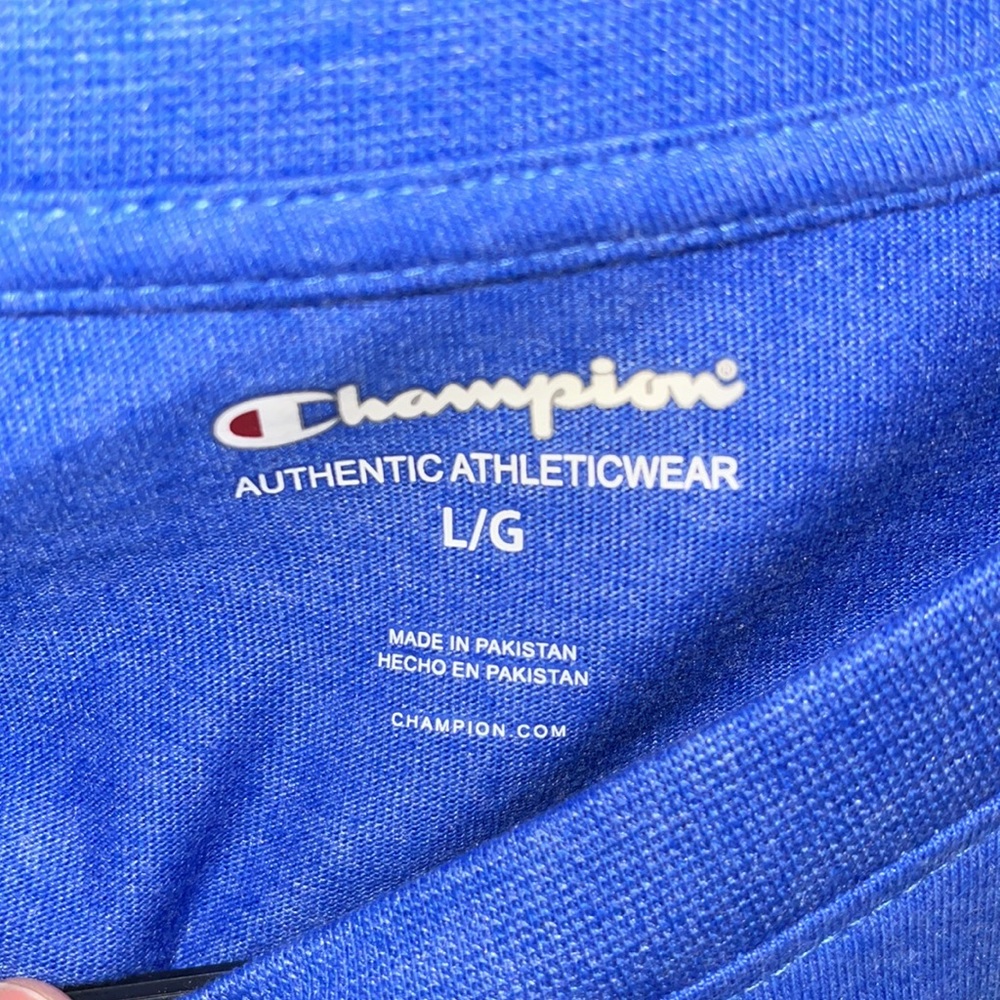 Large Champion; Men’s Large Champion Blue Tee - Picture 3 of 3